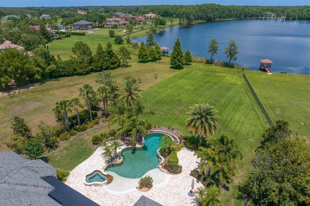 17129 Breeders Cup Dr, Odessa, FL 33556 - aerial view of a pool and a large body of water