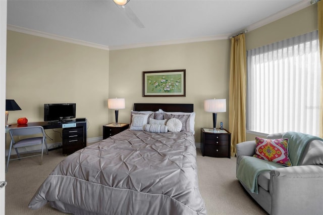 449 S 12th St Unit 2205, Tampa, FL 33602 - bedroom with carpet flooring, crown molding, and a ceiling fan