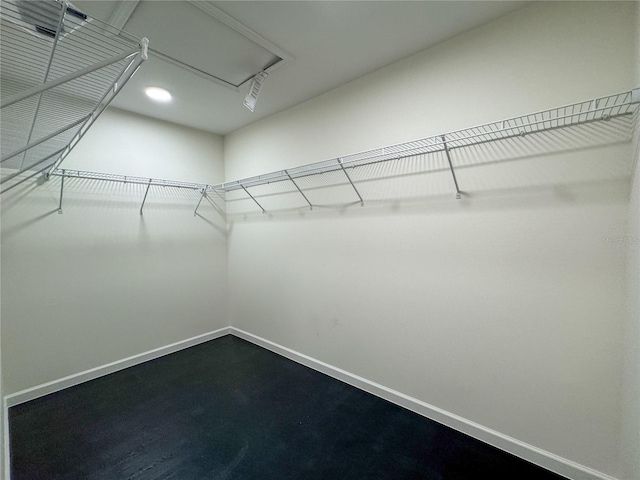spacious closet with attic access