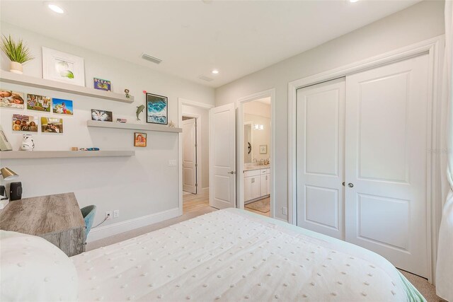 16707 Verona Pl, Bradenton, FL 34202 - bedroom featuring a closet and recessed lighting