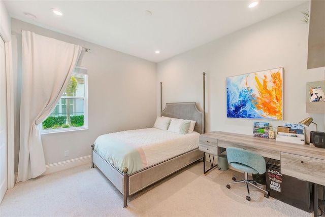 16707 Verona Pl, Bradenton, FL 34202 - bedroom featuring carpet flooring, recessed lighting, and an office area