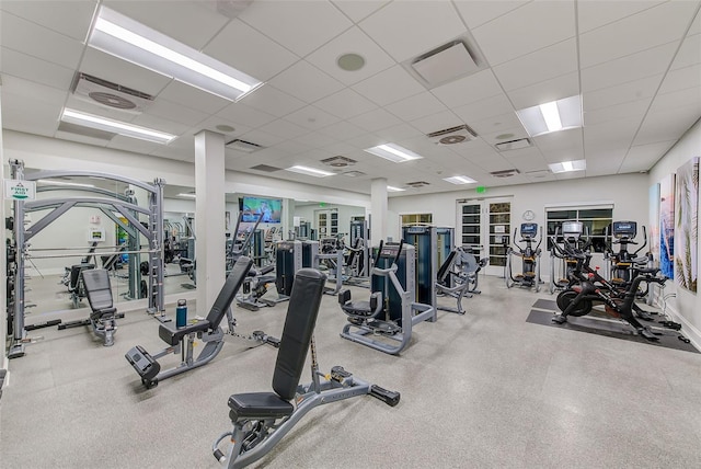 16707 Verona Pl, Bradenton, FL 34202 - gym with a paneled ceiling