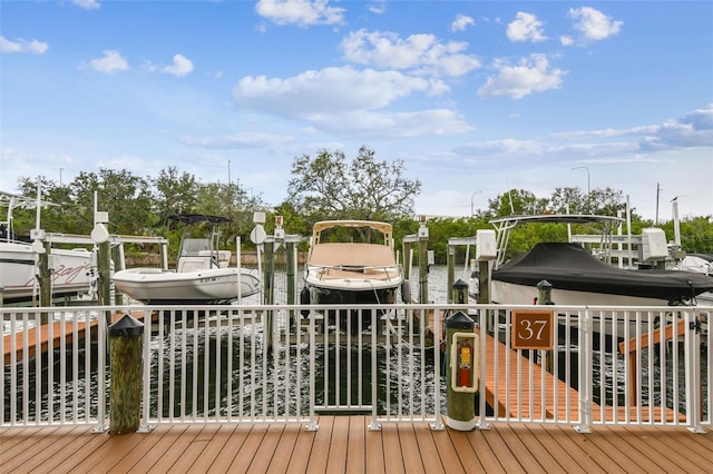 dock featuring boat lift