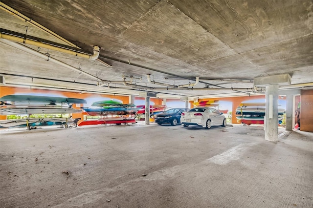 view of parking garage