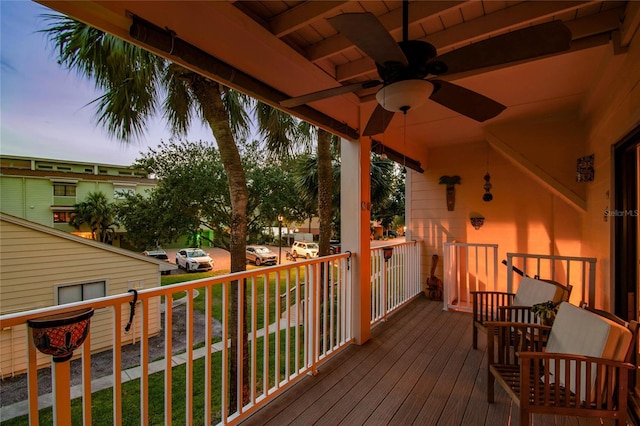 531 Sandy Hook Rd, Treasure Island, FL 33706 - wooden porch featuring ceiling fan