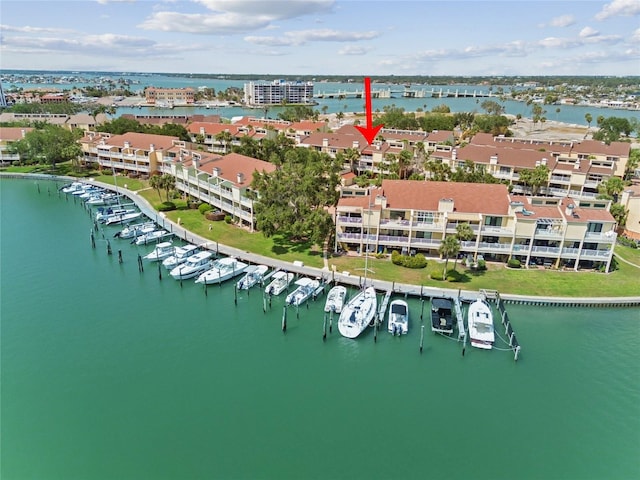 531 Sandy Hook Rd, Treasure Island, FL 33706 - drone / aerial view of a nearby body of water and a marina
