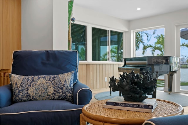 243 Hermosita Dr, St Pete Beach, FL 33706 - living area featuring carpet and recessed lighting