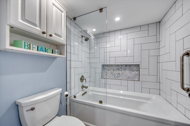 15000 Gulf Blvd Unit 602, Madeira Beach, FL 33708 - bathroom featuring toilet, shower / tub combination, and recessed lighting