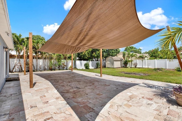 5875 Darren Ct N, Clearwater, FL 33760 - view of patio / terrace featuring a shed and an outdoor structure