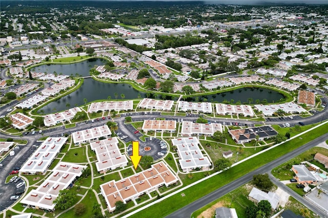 aerial overview of property's location with a nearby body of water