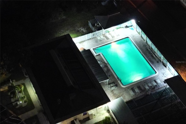 aerial view of a pool