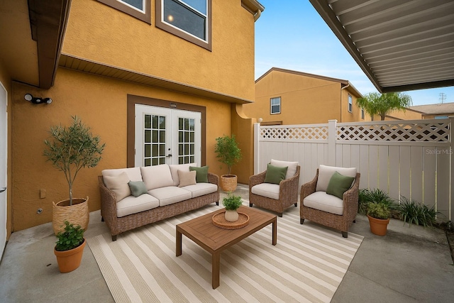 1864 Clearbrooke Dr, Clearwater, FL 33760 - view of patio / terrace with french doors and an outdoor living space