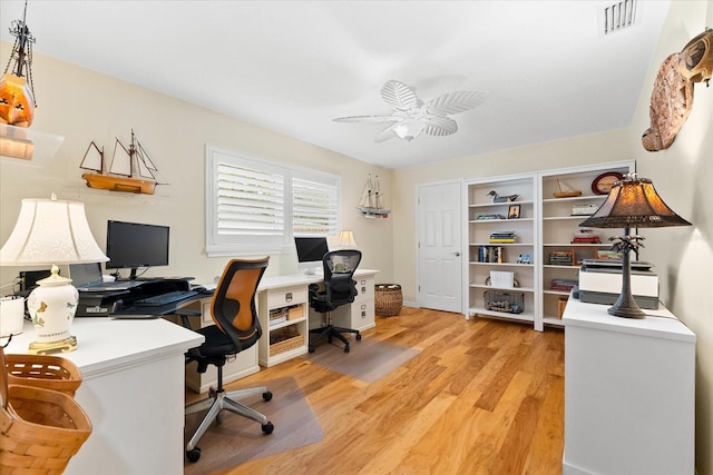 535 Sandy Hook, Palm Harbor, FL 34683 - office with a ceiling fan and light wood finished floors