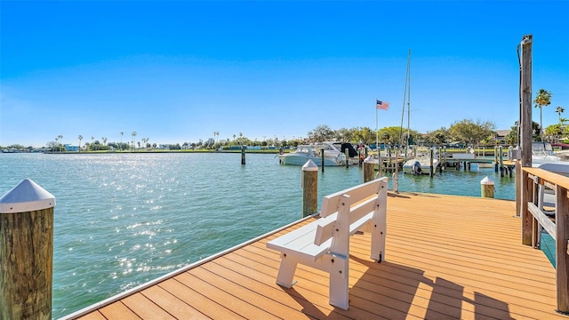 dock featuring a water view
