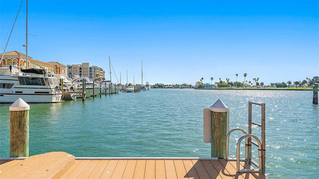 dock featuring a water view