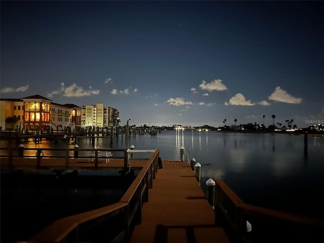 dock featuring a water view