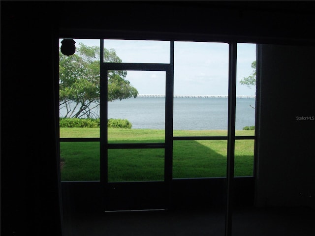2980 Haines Bayshore Rd Unit 124, Clearwater, FL 33760 - doorway with a water view