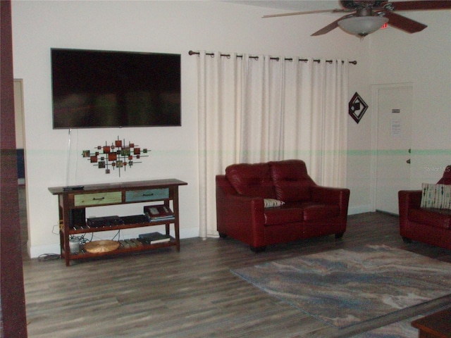 2980 Haines Bayshore Rd Unit 124, Clearwater, FL 33760 - living room featuring ceiling fan and wood finished floors