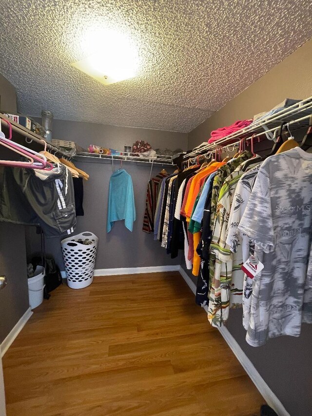 spacious closet with wood finished floors
