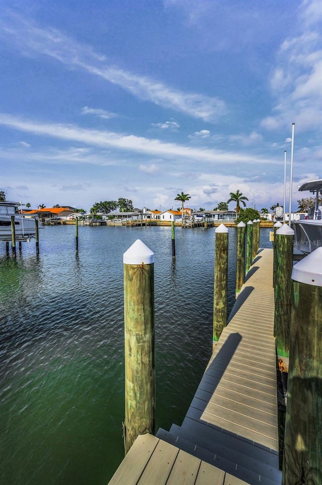 dock featuring a water view