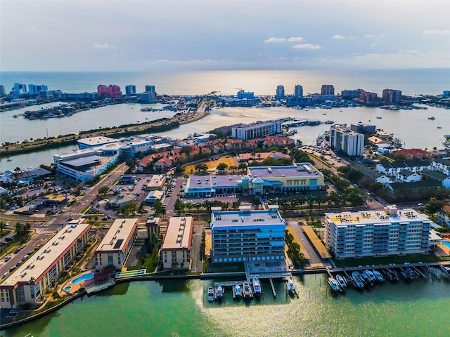 view of urban area featuring a nearby body of water