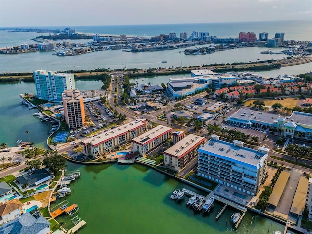view of urban area featuring a nearby body of water