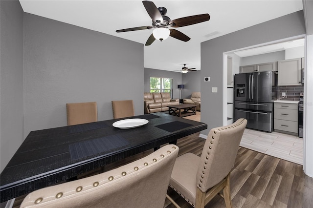 119 N Hillcrest Ave, Clearwater, FL 33755 - dining area featuring ceiling fan and wood finished floors