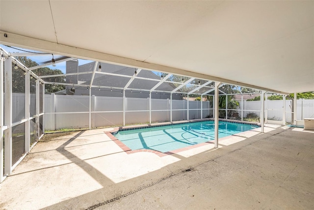 16201 Country Crossing Dr, Tampa, FL 33624 - view of pool featuring a patio area, a fenced backyard, and a lanai