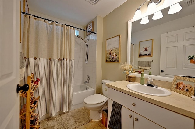 759 Cape Cod Cir, Valrico, FL 33594 - full bathroom with toilet, vanity, shower / bath combo, and tile patterned flooring