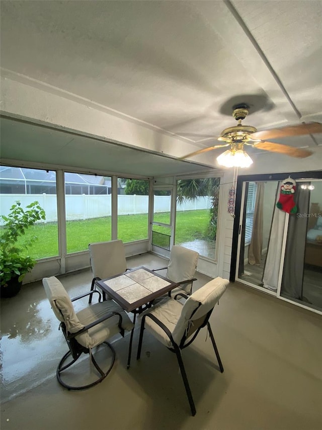 2390 Bentley Dr, Palm Harbor, FL 34684 - sunroom / solarium featuring ceiling fan