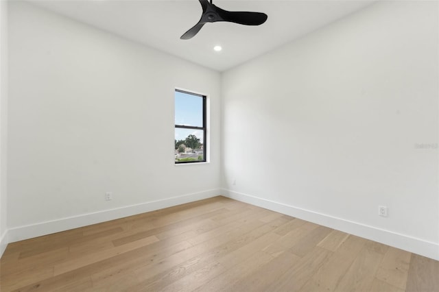 3817 W San Nicholas St, Tampa, FL 33629 - empty room with light wood-type flooring, baseboards, recessed lighting, and a ceiling fan