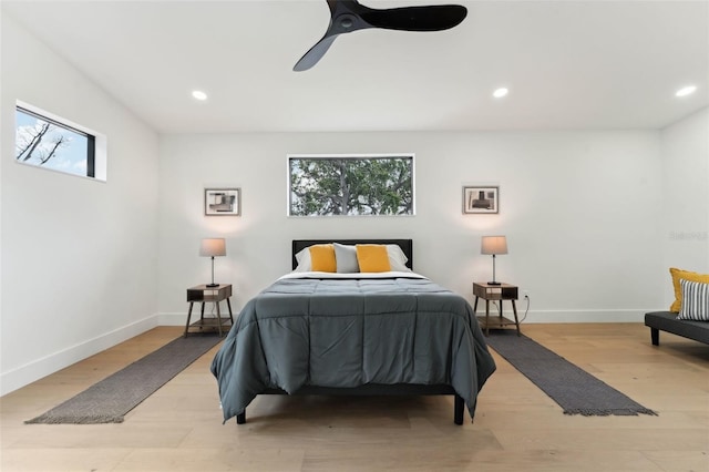 3817 W San Nicholas St, Tampa, FL 33629 - bedroom featuring recessed lighting, wood finished floors, ceiling fan, and baseboards