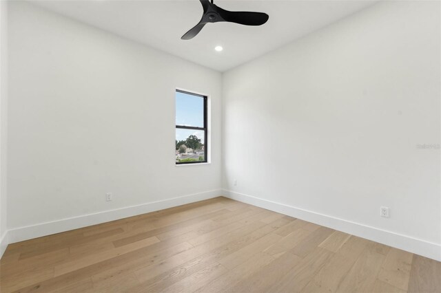 3817 W San Nicholas St, Tampa, FL 33629 - empty room featuring light wood finished floors, recessed lighting, and a ceiling fan