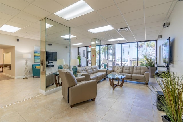 80 Rogers St Unit 6D, Clearwater, FL 33756 - lobby with expansive windows and a paneled ceiling