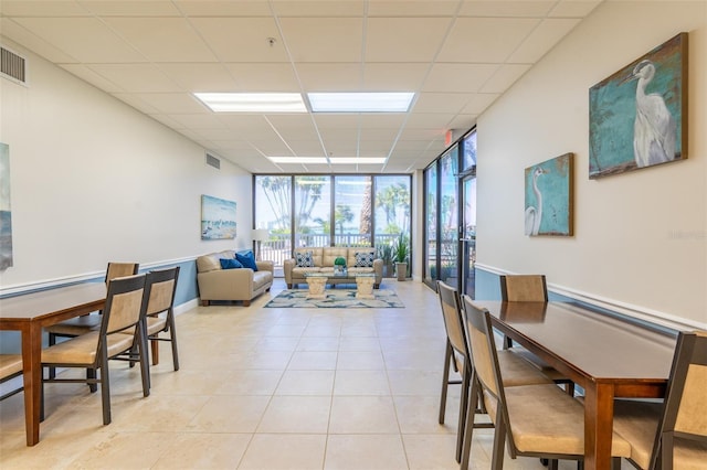 80 Rogers St Unit 6D, Clearwater, FL 33756 - common area featuring a wall of windows and a paneled ceiling