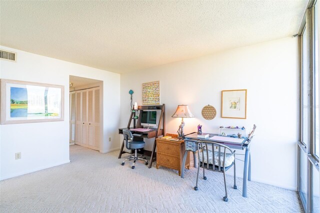 80 Rogers St Unit 6D, Clearwater, FL 33756 - carpeted home office featuring healthy amount of natural light, a textured ceiling, and baseboards