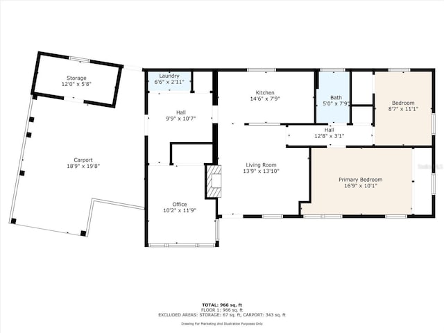 3501 63rd St N, Saint Petersburg, FL 33710 - floor plan / room layout