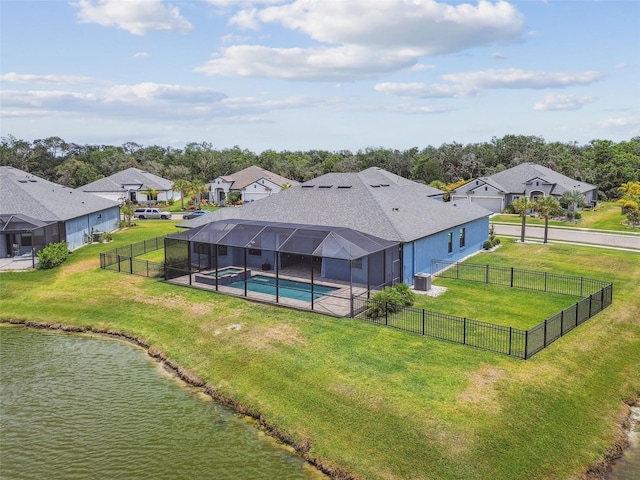 12710 Wheatgrass Ct, Parrish, FL 34219 - aerial view of residential area featuring a pool area and a nearby body of water