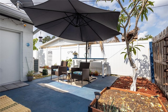view of patio / terrace with a fenced backyard
