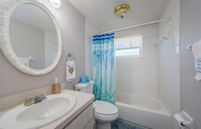 6111 2nd Ave, New Port Richey, FL 34653 - full bath with toilet, shower / tub combo with curtain, and vanity