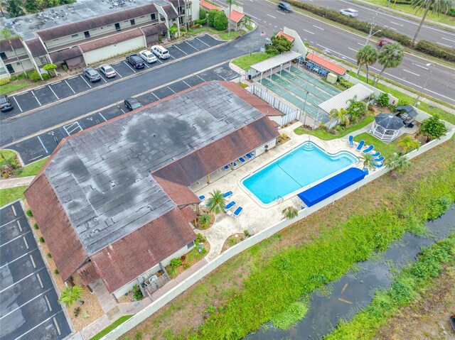 1100 E Bay Dr Unit 60, Largo, FL 33770 - drone / aerial view of a pool