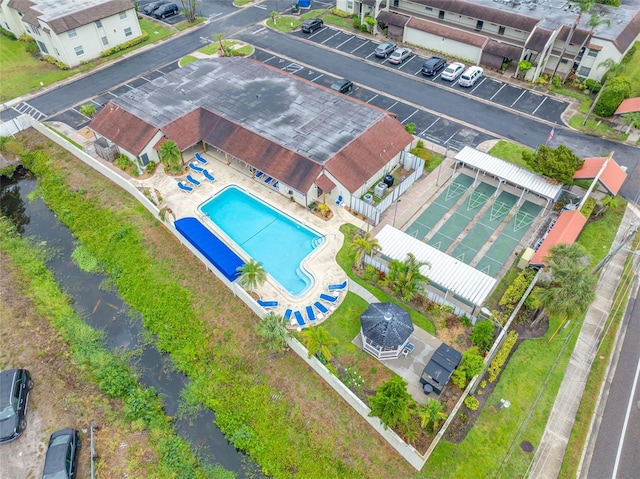 1100 E Bay Dr Unit 60, Largo, FL 33770 - aerial view of a pool area and a nearby body of water