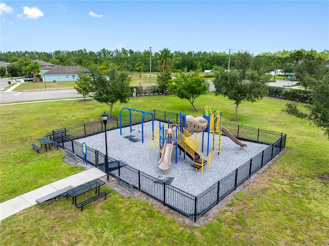 communal playground with view of scattered trees