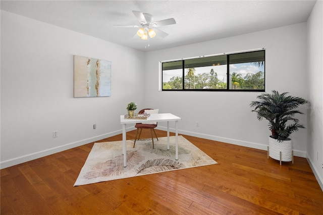 108 Biscayne Ave Unit B, Tampa, FL 33606 - office featuring ceiling fan, wood finished floors, and baseboards