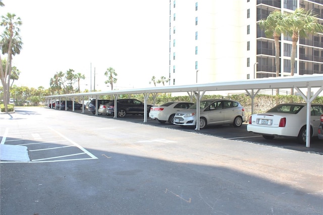 view of covered parking lot