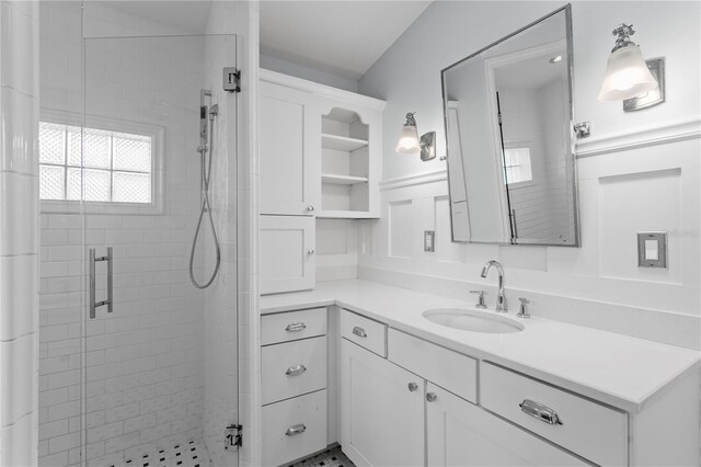493 Lucerne Ave, Tampa, FL 33606 - bathroom with a stall shower and vanity