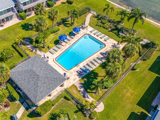 1351 Gulf Blvd Unit 209, Clearwater Beach, FL 33767 - bird's eye view of a pool area