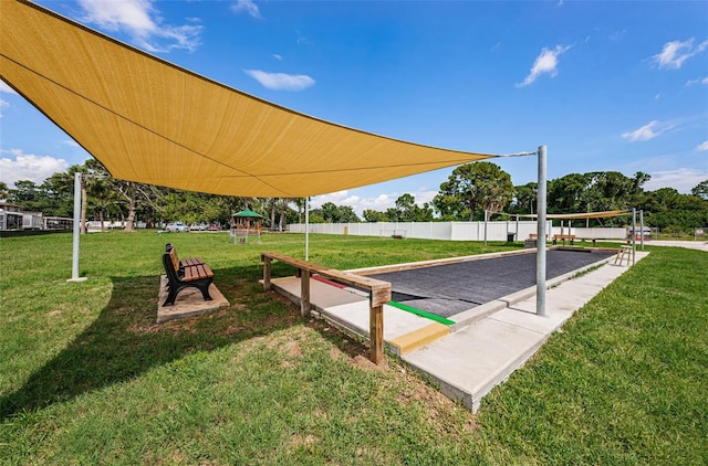 surrounding community featuring a bocce ball area