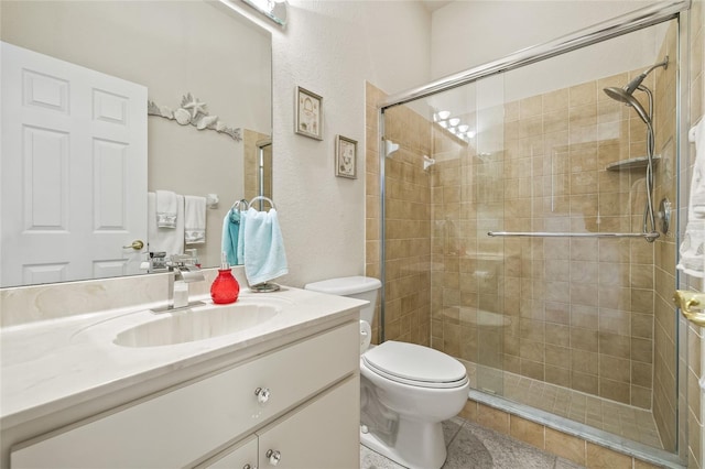 7206 River Country Dr, Weeki Wachee, FL 34607 - full bath featuring a stall shower, toilet, and vanity
