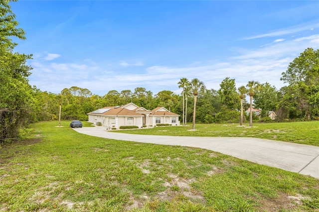 7206 River Country Dr, Weeki Wachee, FL 34607 - view of front of home with a front yard and driveway